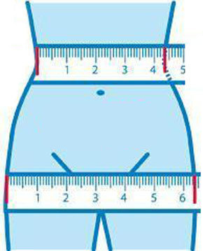 Измерить объем талии и объем бедер